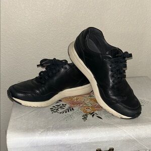 Cole Haan Black Leather Women's Sneakers with White Sole